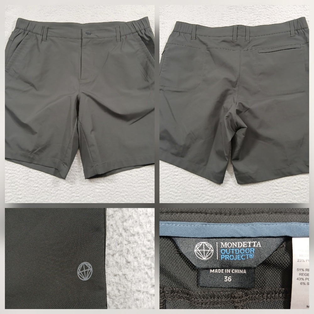 Mondetta Outdoor Project Mens 36 Grey Performance Tech Hybrid Hiking Shorts